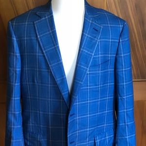 Amazing Isaia 2 button blue check  Sport Coat